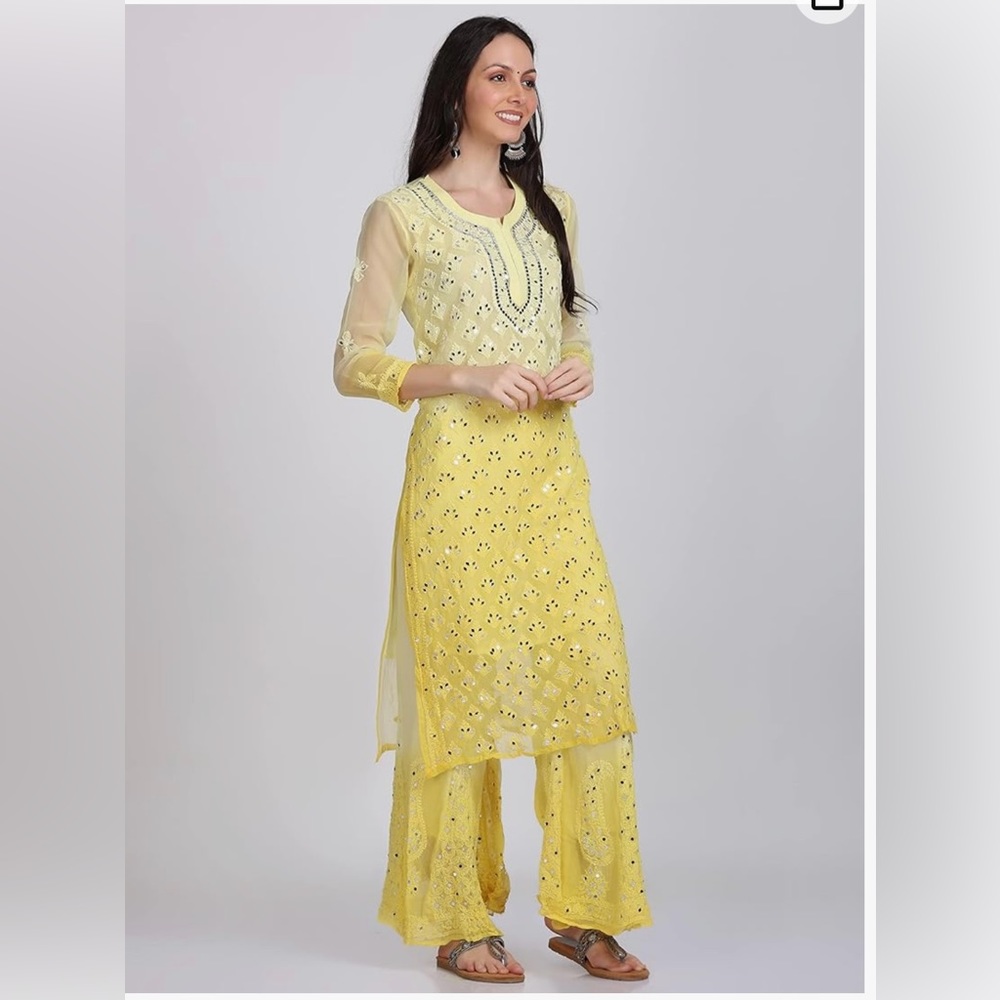 Never worn Chikankari Chiffon Mirror Ombre Salwar set